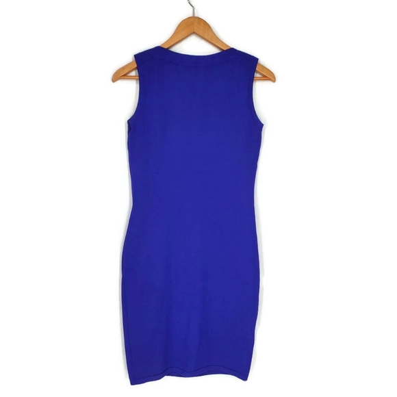 Karen Millen Bodycon Sleeveless Textured Dress Women's Size 3 Purple/Black Party - Picture 5 of 13